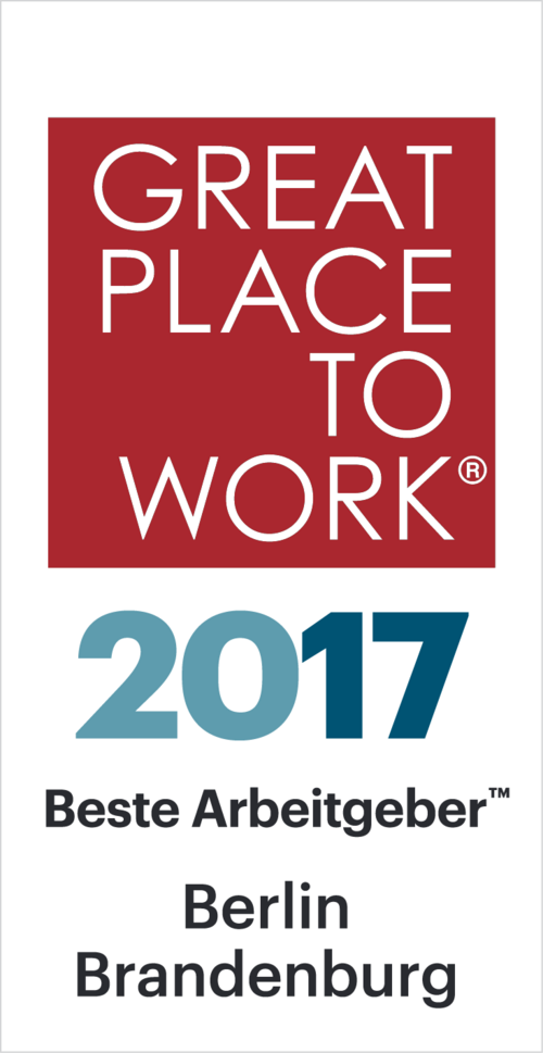Projektron zählt zu den Siegern im Great Place to Work Wettbewerb "Beste Arbeitgeber Berlin Brandenburg 2017"