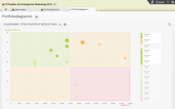 Im Portfoliodiagramm sehen Sie, welche Projekte eine hohe strategische Bedeutung haben oder hohe Kosten verursachen