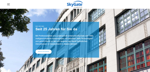 Screenshot Website Skygate