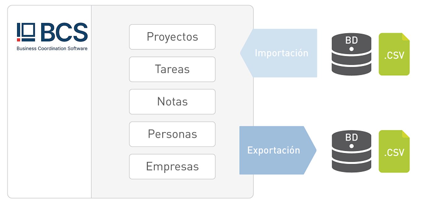Con el módulo de importación-exportación de BCS se pueden enlazar archivos de casi cualquier sistema. 