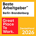 Siegel Beste Arbeitgeber Berlin Brandenburg 2026 für Projektron GmbH