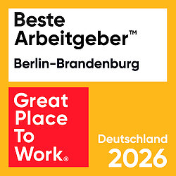 Projektron is among the best employers in the Berlin-Brandenburg region. Best Employers Berlin-Brandenburg 2026 Seal for Projektron GmbH