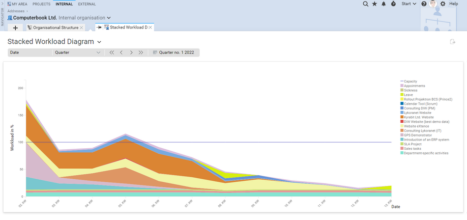 Workload graph in Projektron BCS