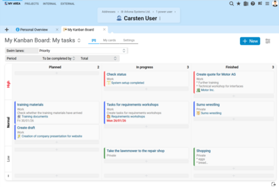 Personal Kanban board in BCS