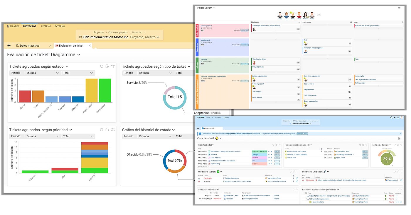 Con paneles de control claros y evaluaciones en tiempo real, Projektron BCS proporciona la base de datos para tomar decisiones fundamentadas, desde el grado de utilización hasta los indicadores clave del proyecto.