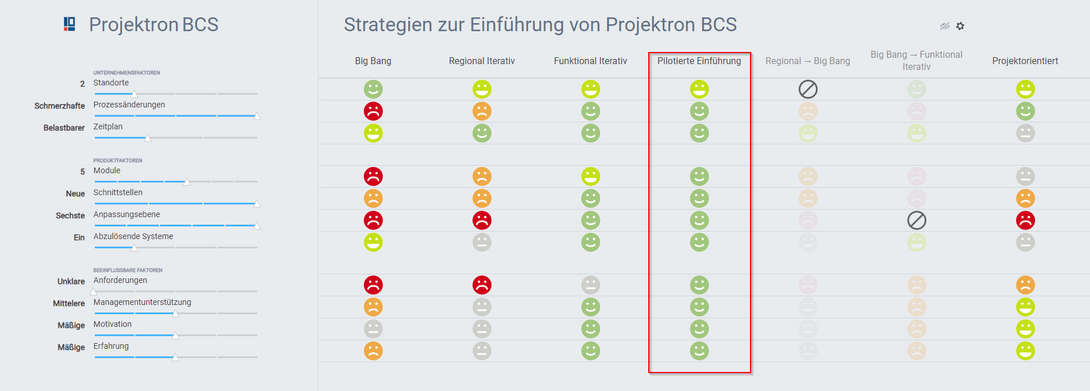 Einflussfaktoren pilotierte Softwareeinführung Projektron Expertentool