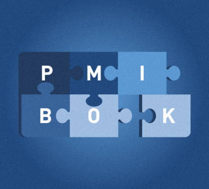 Symbolbild zur Verbindung von PMI und PMBOK: Die Organisation und ihr Guide greifen wie zwei Puzzleteile ineinander und bilden gemeinsam das Fundament für professionelles Projektmanagement.