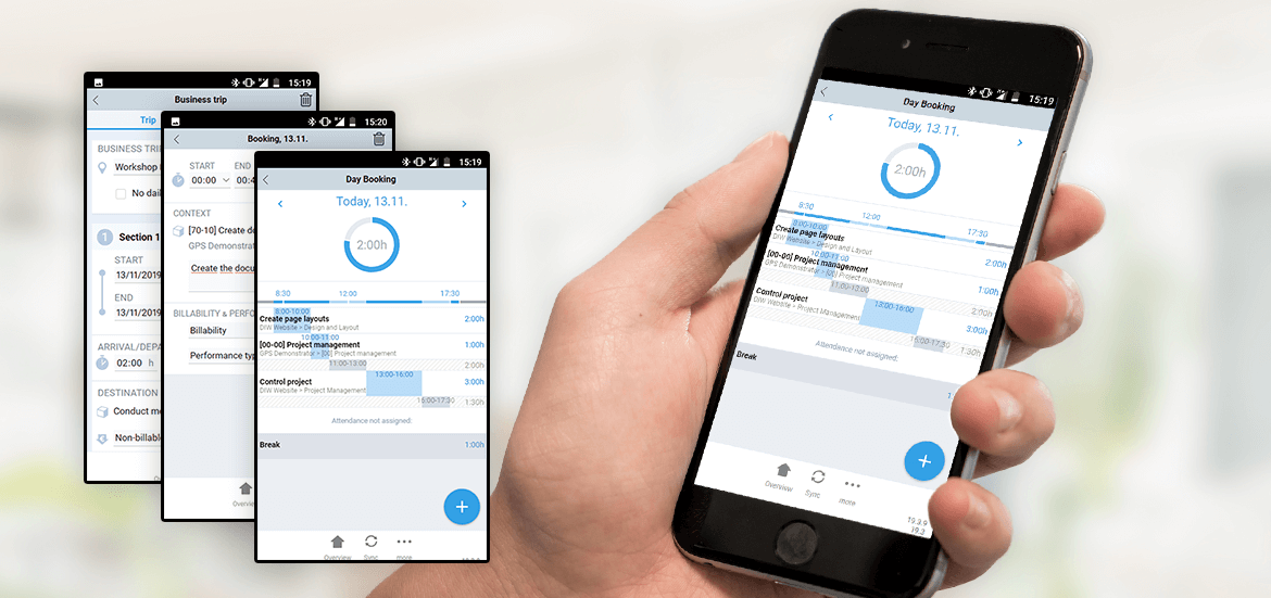 Saisie mobile du temps, des contacts et des frais avec Projektron WebApp