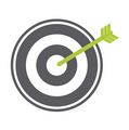 1. Tipp für effektive und effiziente Arbeitsweise: Zieldefinition Effizienz und Effektivität: Icon Zieldefinition