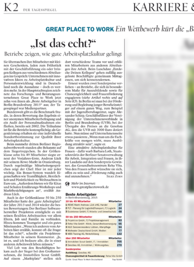 15. Februar 2015 – Tagesspiegel