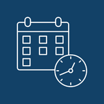 Icon representing measurement design with baseline, data sources, and KPIs