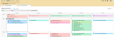 The project calendar shows you all appointments and dates regarding your project