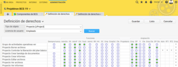 En la matriz de derechos de Projektron BCS se pueden adaptar los derechos con pocos clics
