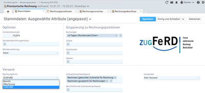 Komfortable Rechnungsstellung im ZUGFeRD-Format mit Projektron BCS