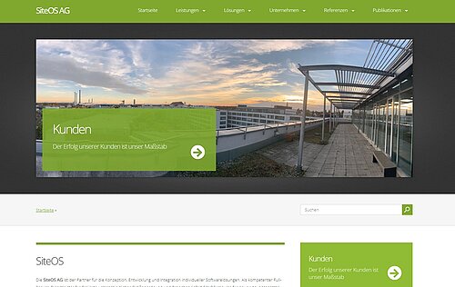 Screenshot of the SiteOS website