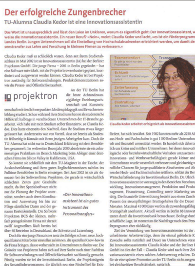 Juni 2003 - parTU - Das Alumni Magazin