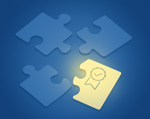 Ein Puzzleteil mit Zertifikatssymbol steht für Microcredentials bzw. Mikrozertifikate – kleine, modulare Nachweise spezifischer Fähigkeiten im modernen Lernen. Symbolgrafik mit einem einzelnen Puzzleteil, das ein Zertifikatssymbol trägt und modulare Lernbausteine repräsentiert.