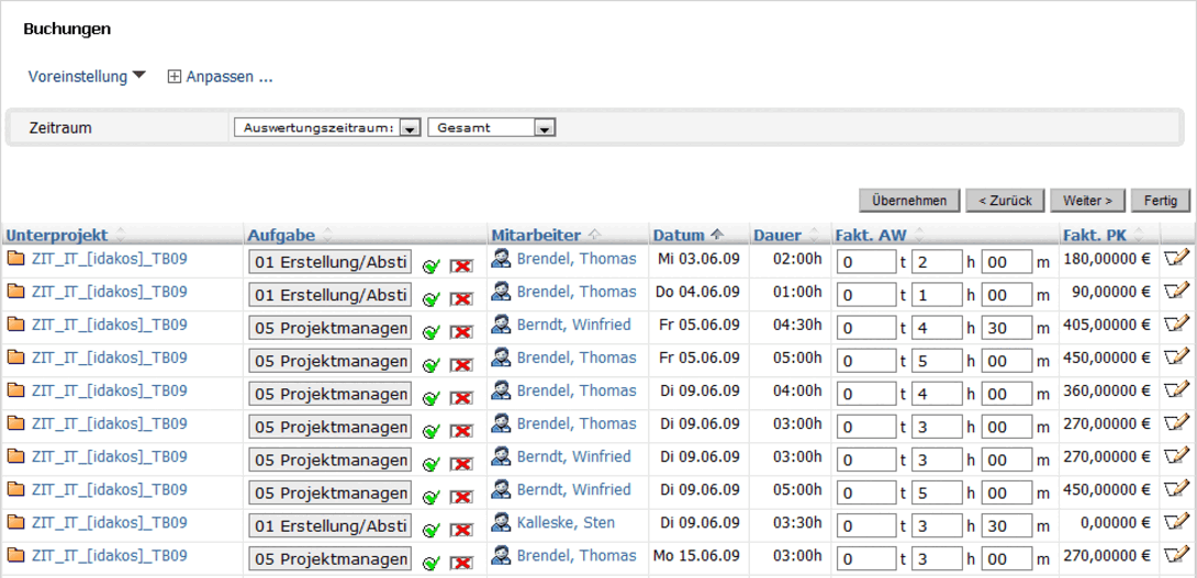 Aios bildet die Buchungen mit Projektron BCS ab. 