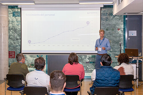Internationale Delegation während der Präsentation von Projektron BCS in den Büroräumen der Projektron GmbH.