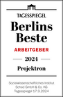 Siegel „Beste Arbeitgeber Berlins 2024“ der Projektron GmbH, verliehen durch die Tagesspiegel-Studie