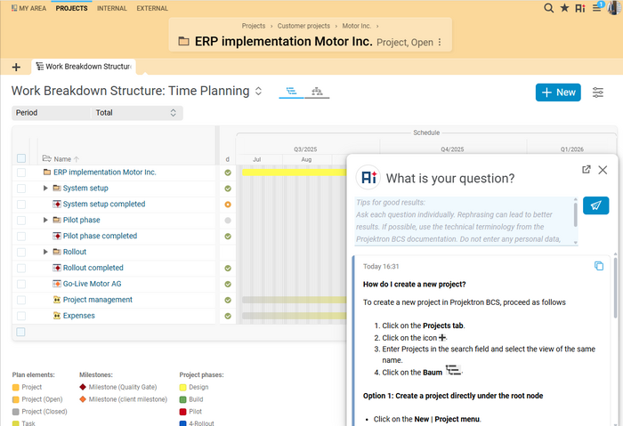 Graphic of the BCS AI Assistant providing answers based on BCS technical documentation.