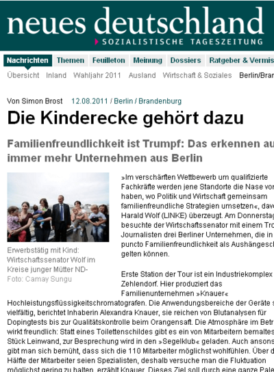 12. August 2011 - Neues Deutschland