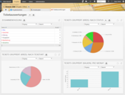 Die Boards in der Ansicht Ticketauswertungen lassen sich beliebig zusammenstellen