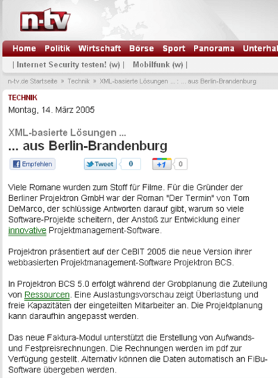 14. März 2005 - n-tv.de