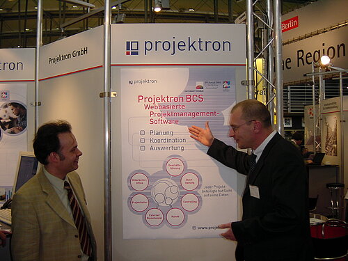 Foto von Maik Dorl, Geschäftsführer der Projektron GmbH, auf der CeBIT 2002.