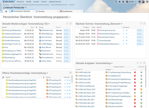 Screenshot Dashboard BCS bei apollis