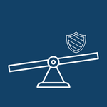 Icon representing risk reduction and compliance through structured documentation and secure processes