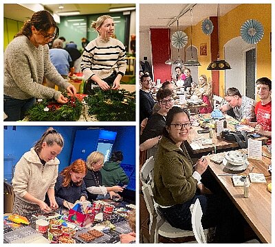 Creative highlights of the year: ceramic painting, chocolate making, and Advent wreath making at Projektron. Creative highlights of the year: ceramic painting, chocolate making, and Advent wreath making at Projektron.