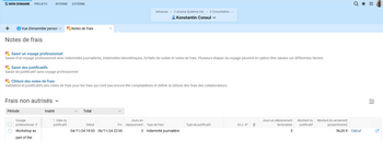 Saisir différents types de frais et de justificatifs dans la saisie des frais Projektron BCS. Un aperçu du module de saisie des frais dans Projektron BCS