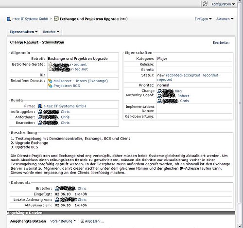 BCS kommt an vielen Stellen zum Einsatz, z. B. das Ticketsystem für Change Management und am Servicedesk.