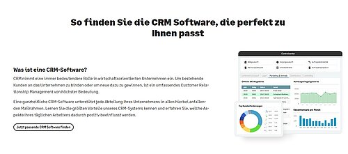 Abbildung eines CRM-Auswertungselements aus der Sage-Software mit Fokus auf Vertriebs- und Kundenkennzahlen.