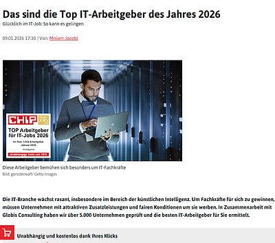 CHIP-Artikel zeigt Projektron als Top-Arbeitgeber für IT-Jobs 2026. (Screenshot von https://www.chip.de/artikel/Top-IT-Arbeitgeber-in-Deutschland_183077104.html, zuletzt abgerufen am 26.01.2026) CHIP-Artikel zeigt Projektron als Top-Arbeitgeber für IT-Jobs 2026. (Screenshot von https://www.chip.de/artikel/Top-IT-Arbeitgeber-in-Deutschland_183077104.html, zuletzt abgerufen am 26.01.2026)