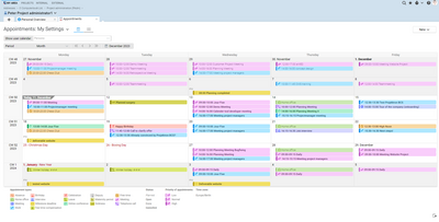 Appointment calendar in Projektron BCS