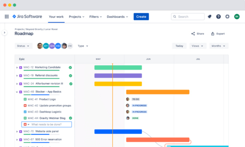 Screenshot Roadmaps in Jira