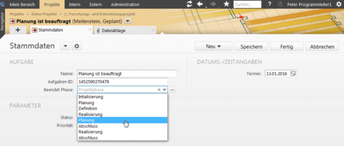 Projektron BCS unterstützt das Setzen von Meilensteinen zur gezielten Steuerung von Projekten. Projektron BCS unterstützt das Setzen von Meilensteinen zur gezielten Steuerung von Projekten.
