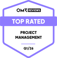 Badge OMR Reviews Top Rated Project Management Q1/26 für BCS