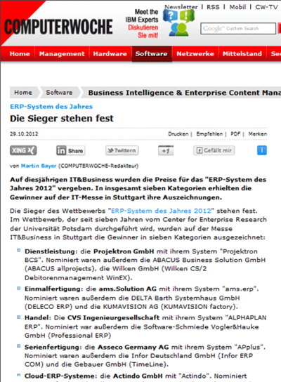 29. Oktober 2012 - Computerwoche.de
