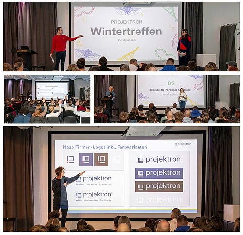 82 Mitarbeiter der Projektron GmbH trafen sich am 25. Februar 2026 zum Wintertreffen in der Forum Factory in Berlin.