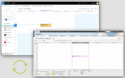 Die Kalendersynchronisation zwischen Projektron BCS und Office 365. Die Kalendersynchronisation zwischen Projektron BCS und Office 365.