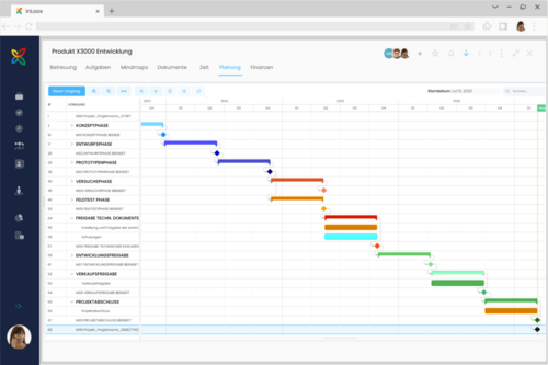 Screenshot Zeitplanung in InLoox