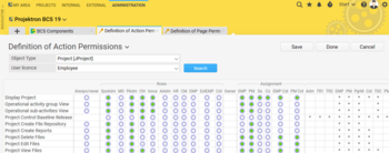 In the Projektron BCS access rights matrix you adjust rights with few clicks