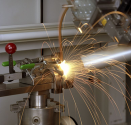 Picture shows welding with laser.