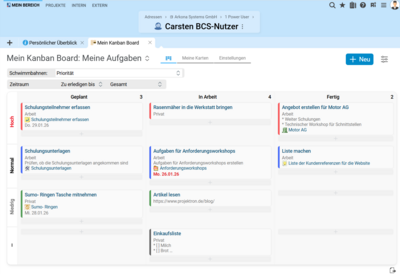 Persönliches Kanban-Board in BCS