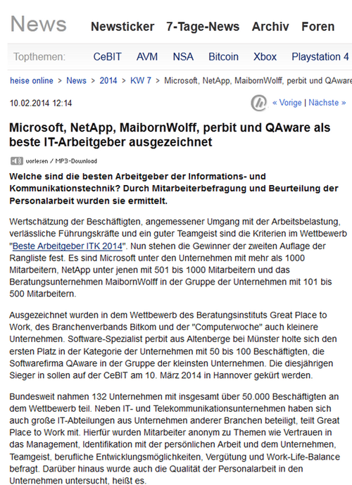 artikelvorschau 1402 heise beste it-Arbeitgeber