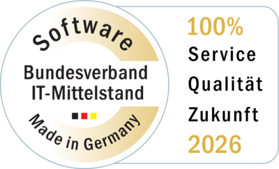 Die Auszeichnung „Software Made in Germany 2026“ des Bundesverbands IT-Mittelstand für das Business Coordination Software-System (BCS) von Projektron.