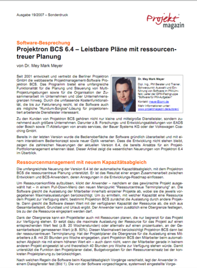 10. Oktober 2007 - Projektmagazin